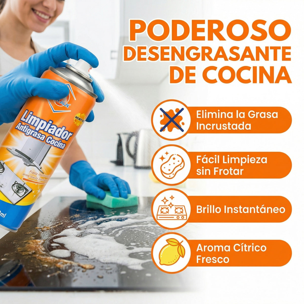 PowerClear™ Spray Desengrasante de Cocina